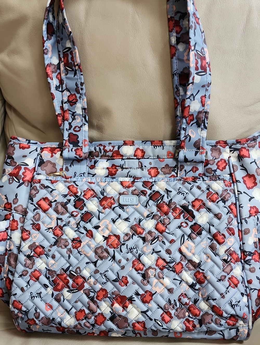 Lug Women's Cabby Quilted Floral Tote Bag Preowned
